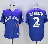 Toronto Blue Jays #2 Troy Tulowitzki Blue New Cool Base 40TH Anniversary Stitched Baseball Jersey,baseball caps,new era cap wholesale,wholesale hats